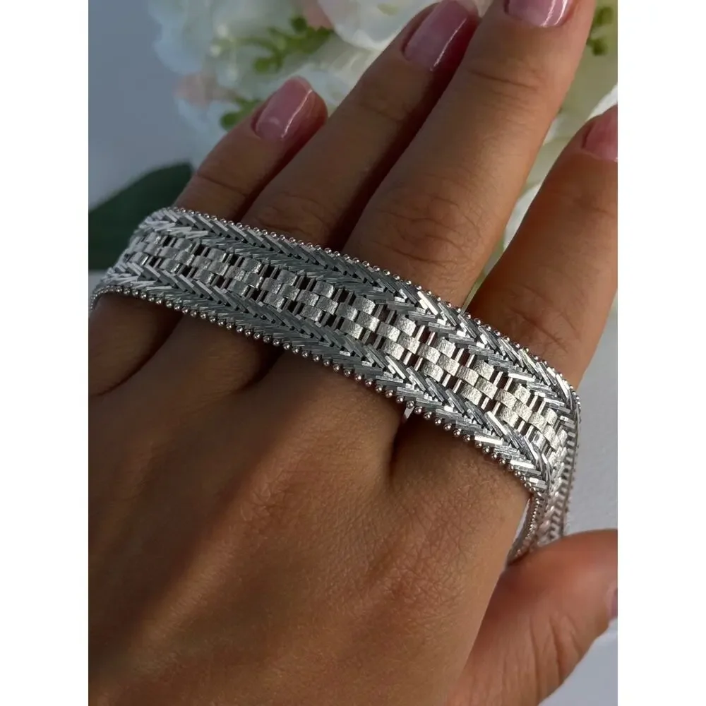Elegant Italy Milor 925 Sterling Silver Bracelet Length 8 Inch